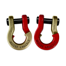 Load image into Gallery viewer, Jowl Recovery Split Shackle 7/8 Brass Knuckle and Flame Red Combo Moose Knuckle Offroad