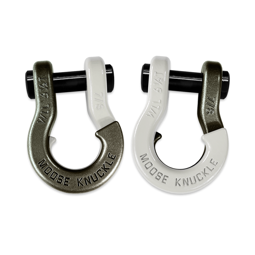 Jowl Recovery Split Shackle 7/8 Raw Dog and Pure White Combo Moose Knuckle Offroad