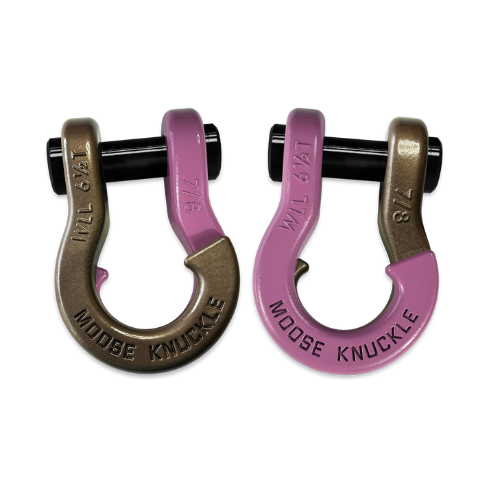 Jowl Recovery Split Shackle 7/8 Buff Bronze and Pretty Pink Combo Moose Knuckle Offroad