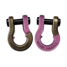 Load image into Gallery viewer, Jowl Recovery Split Shackle 7/8 Buff Bronze and Pretty Pink Combo Moose Knuckle Offroad