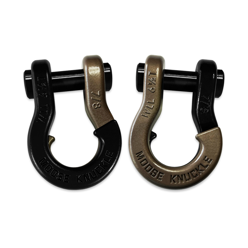 Jowl Recovery Split Shackle 7/8 Black Hole and Buff Bronze Combo Moose Knuckle Offroad
