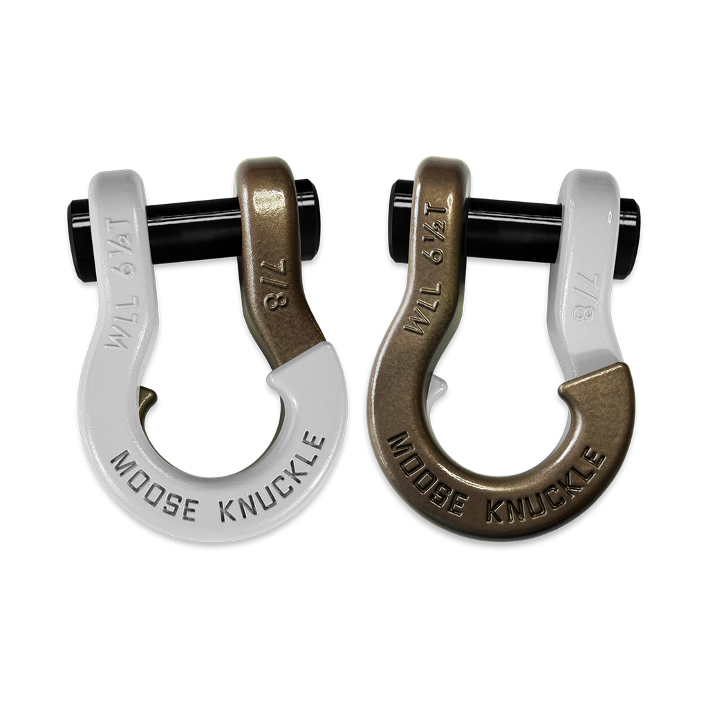 Jowl Recovery Split Shackle 7/8 Pure White and Buff Bronze Combo Moose Knuckle Offroad