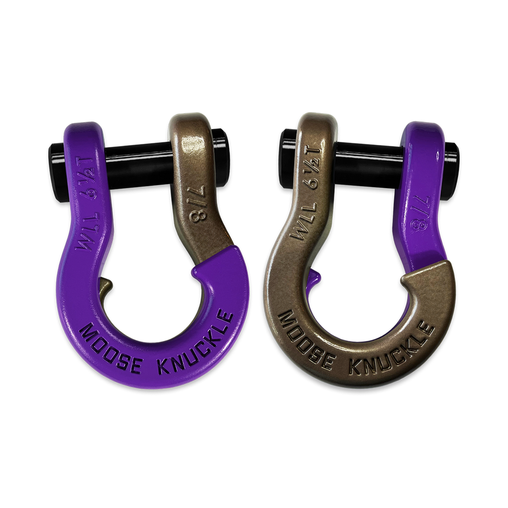 Jowl Recovery Split Shackle 7/8 Grape Escape and Buff Bronze Combo Moose Knuckle Offroad