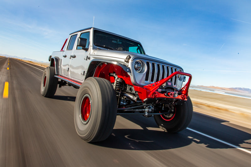 Powdercoat Nighthawk Mid-tube Stinger Front Bumper with Aluminum Skid for JK, JL, and JT - Black Powdercoat Artec Industries