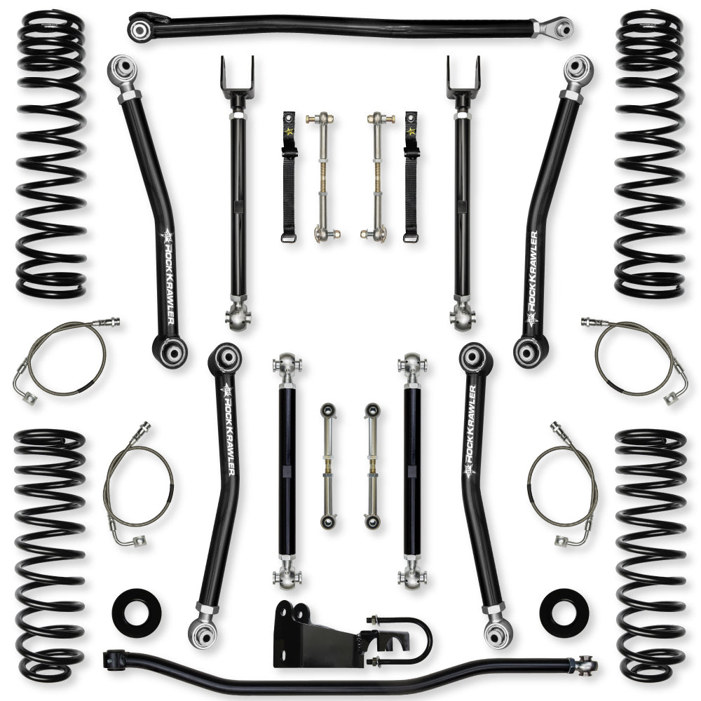 2.5 Inch X-Factor Suspension System for Jeep Wrangler JK With No Shocks Rock Krawler