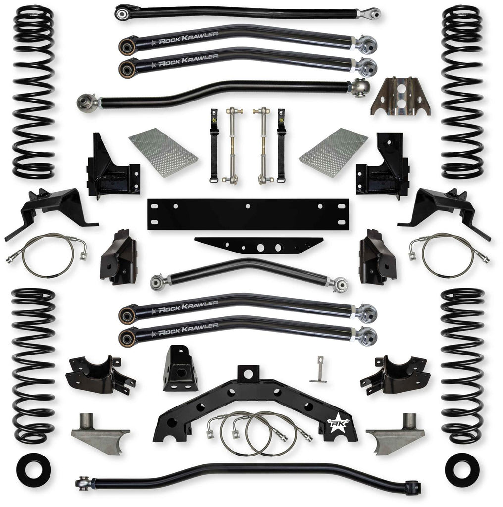3.5 Inch X Factor X2 6 Inch Stretch Long-Arm Suspension System For Jeep Wrangler JK With No Shocks Rock Krawler