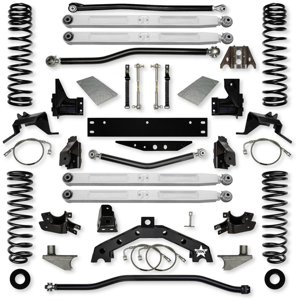 3.5 Inch X Factor X2 Pro Elite 6 Inch Stretch Long-Arm Suspension System For Jeep Wrangler JK With No Shocks Rock Krawler