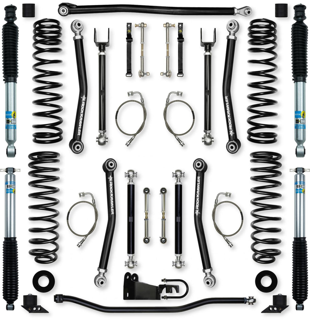 3.5 Inch X-Factor Suspension System for Jeep Wrangler JKU With Bilstein Shocks Rock Krawler
