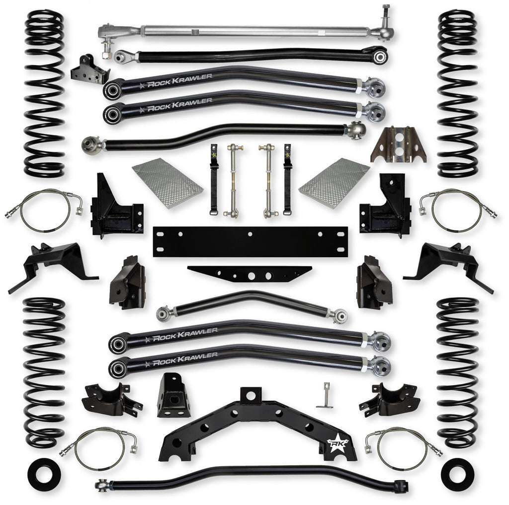 4.5 Inch X-Factor X2 Long-Arm Suspension System for Jeep Wrangler JK With No Shocks Rock Krawler