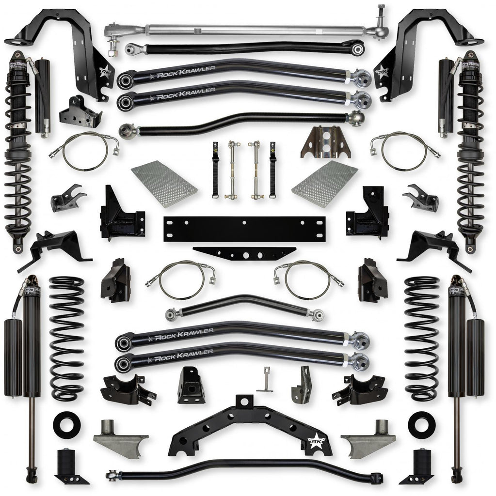 4.5 Inch X-Factor X2 Rear 6 Inch Stretch Coilover Long-Arm Suspension System for Jeep Wrangler JK Rock Krawler