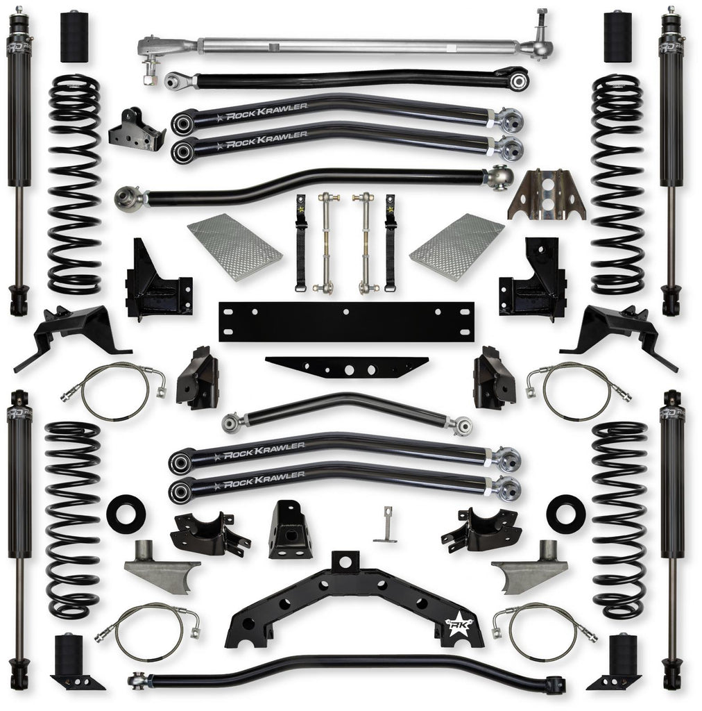4.5 Inch X-Factor X2 Rear 6 Inch Stretch Long-Arm Suspension System for Jeep Wrangler JK With IFP Shocks Rock Krawler