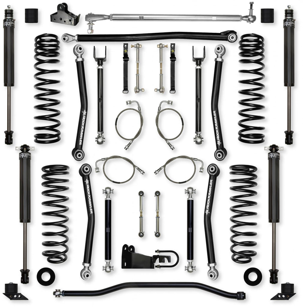 4.5 Inch X-Factor Mid-Arm Suspension System for Jeep Wrangler JK With IFP Shocks Rock Krawler