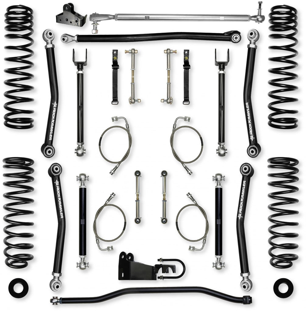 4.5 Inch X-Factor Mid-Arm Suspension System for Jeep Wrangler JKU With No Shocks Rock Krawler
