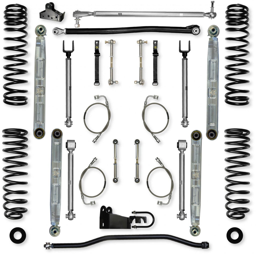4.5 Inch X-Factor Pro Elite Mid-Arm Suspension System for Jeep Wrangler JK With No Shocks Rock Krawler