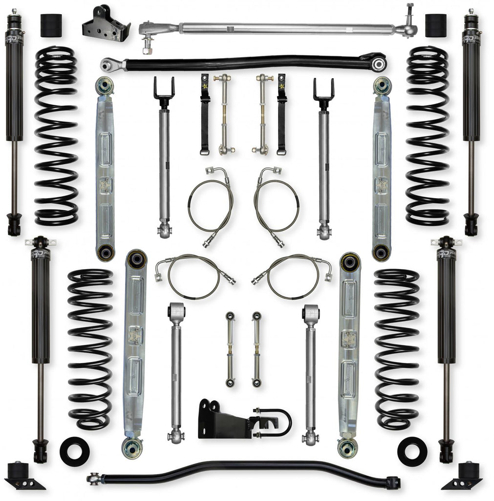4.5 Inch X-Factor Pro Elite Mid-Arm Suspension System for Jeep Wrangler JKU With IFP Shocks Rock Krawler