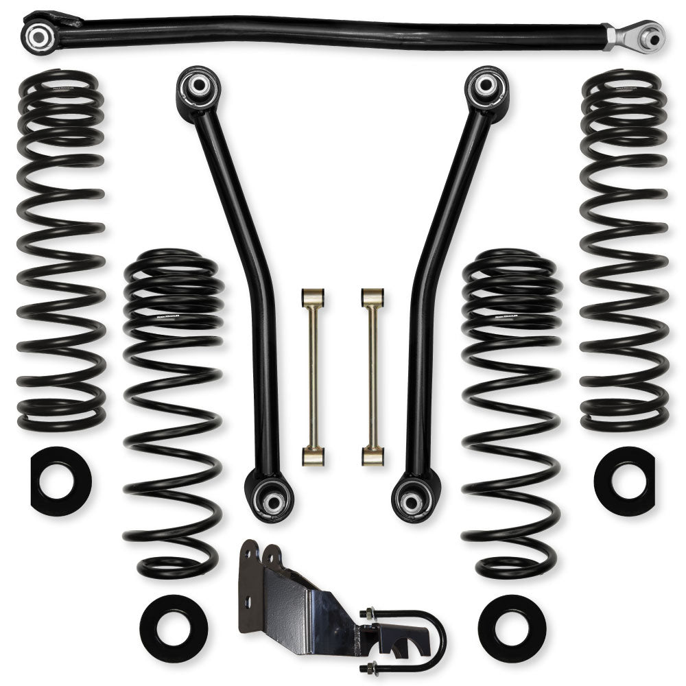 2.5 Inch Adventure Mid-Arm Suspension System for Jeep Wrangler JLU Gas Models Comp Stage 1 With No Shocks Rock Krawler