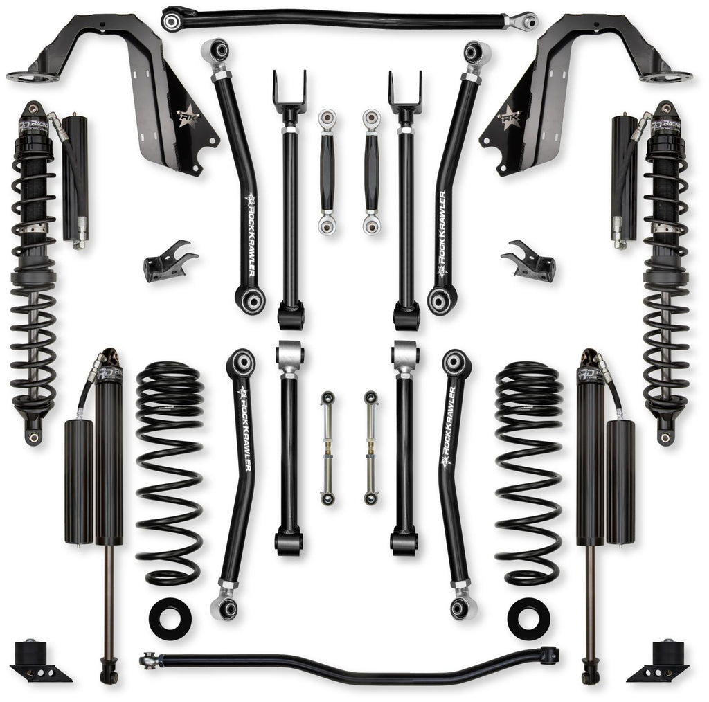 2.5 Inch Adventure X Coilover No Limits Mid-Arm Suspension System for Jeep Wrangler JLU 392 Models Comp System Stage 1 Rock Krawler