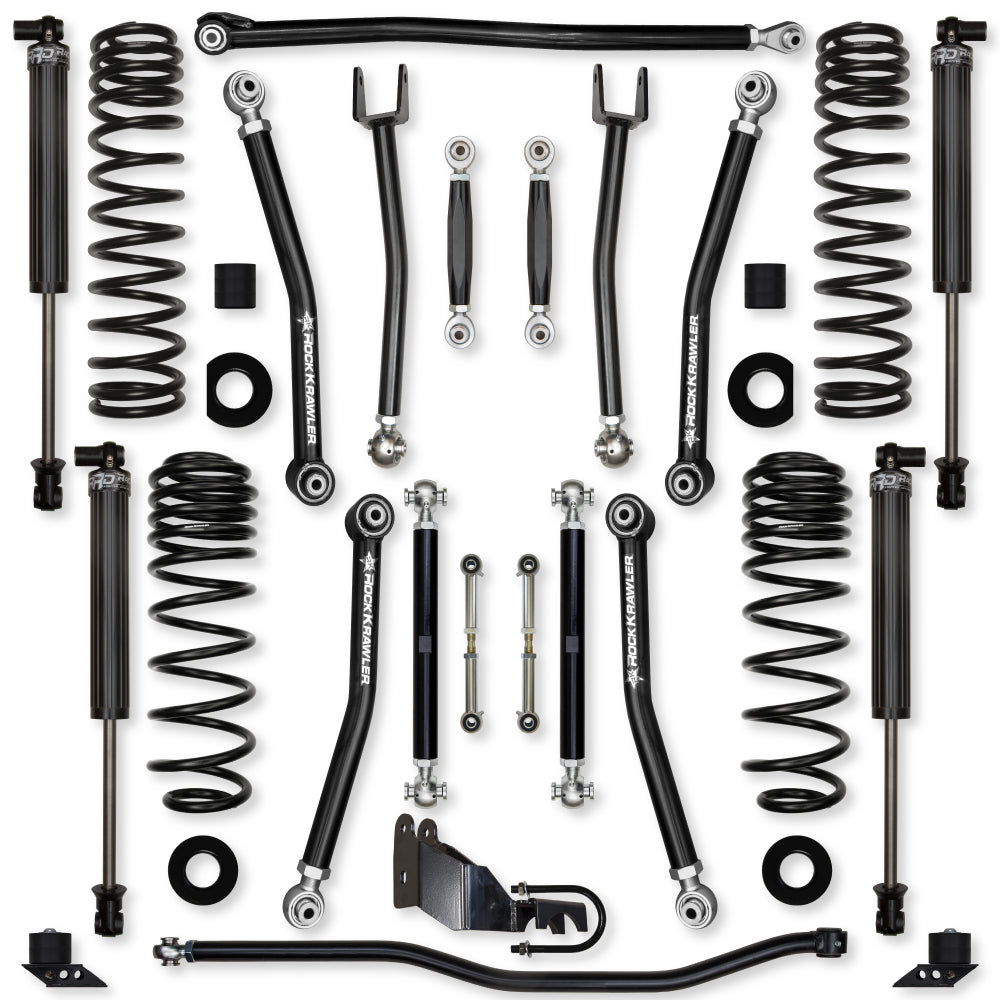 2.5 Inch X-Factor No Limits Mid-Arm Suspension System for Jeep Wrangler JL Gas Models With IFP Shocks Rock Krawler