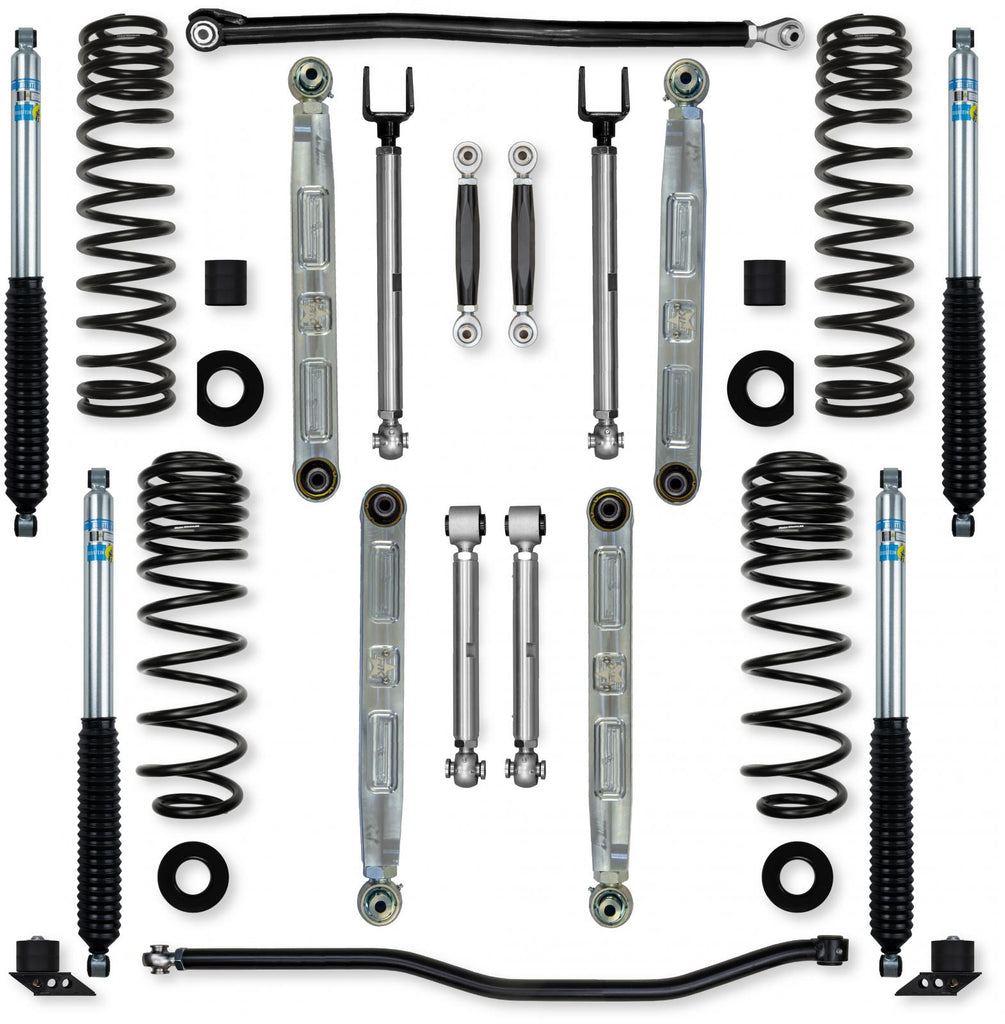 2.5 Inch X-Factor Pro Elite No Limits Mid-Arm Suspension System for Jeep Wrangler JLU 392 Models With Bilstein Shocks Rock Krawler