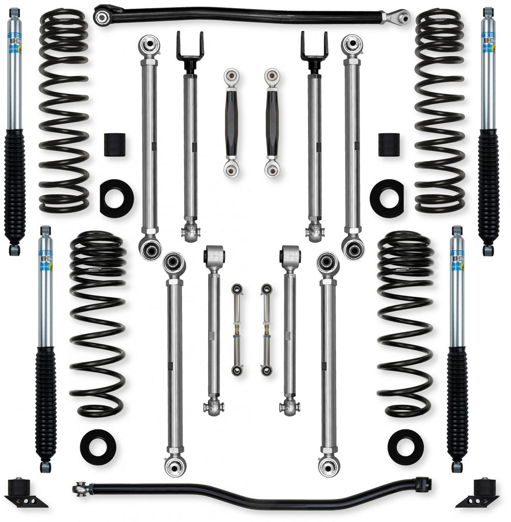 2.5 Inch X-Factor PRO No Limits Mid-Arm Suspension System for Jeep Wrangler JLU 392 Models With Bilstein Shocks Rock Krawler