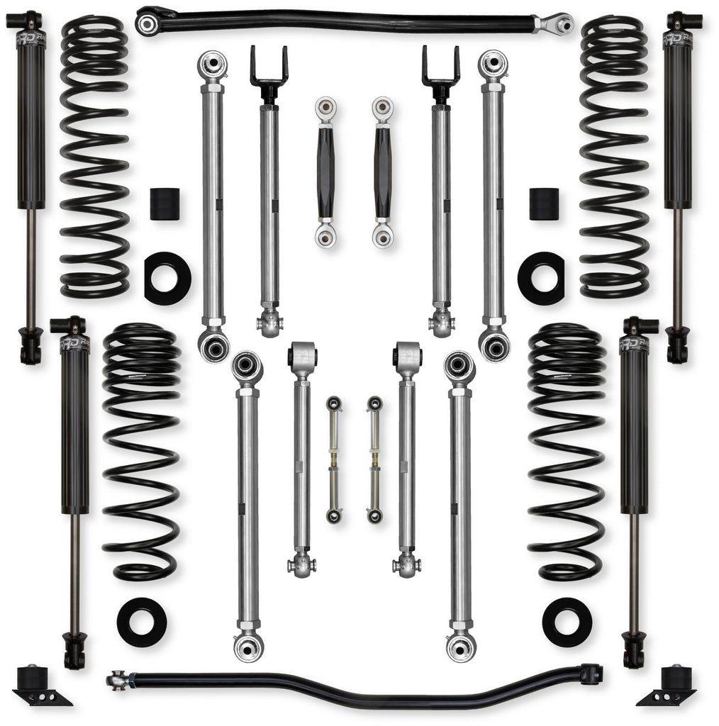 2.5 Inch X-Factor PRO No Limits Mid-Arm Suspension System for Jeep Wrangler JLU 392 Models With IFP Shocks Rock Krawler