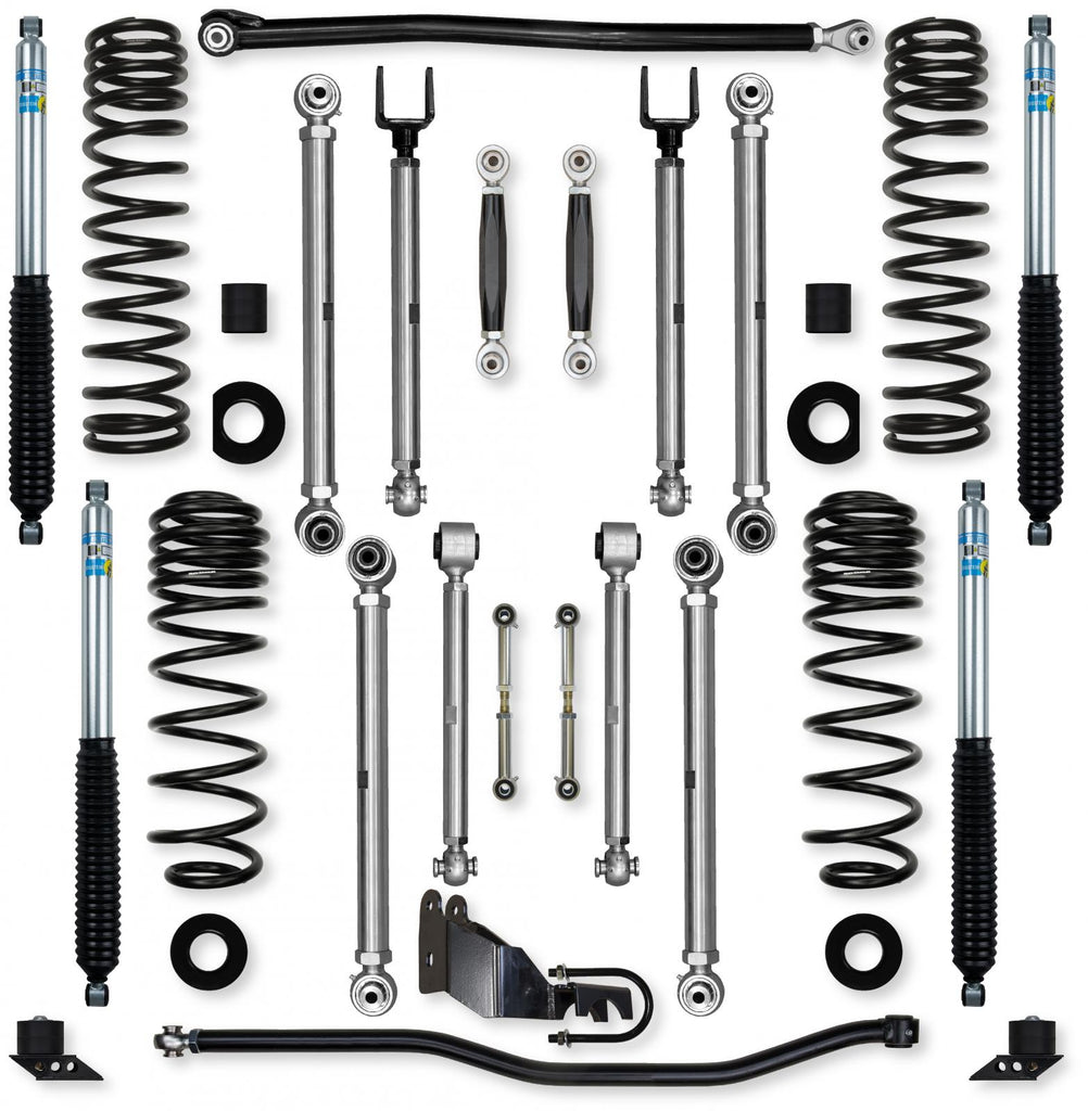 2.5 Inch X-Factor PRO No Limits Mid-Arm Suspension System for Jeep Wrangler JLU Gas Models With Bilstein Shocks Rock Krawler