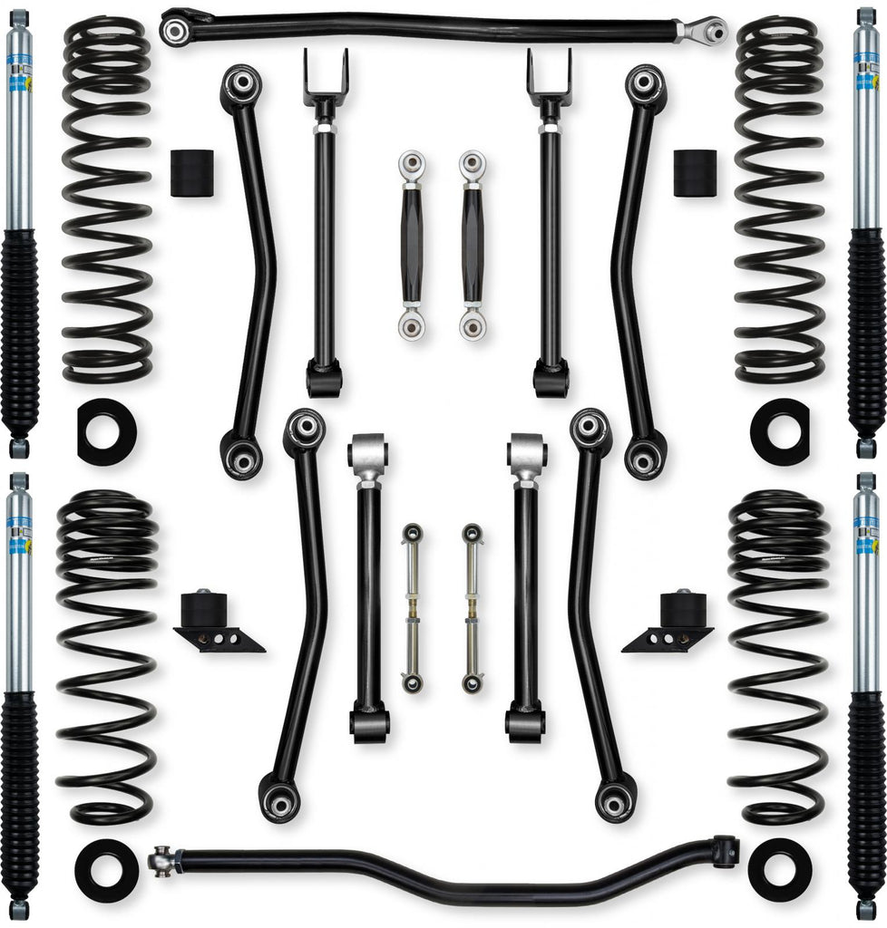2.5 Inch Ultimate Adventure No Limits Mid-Arm Suspension System for Jeep Wrangler JLU 392 Models With Bilstein Shocks Rock Krawler