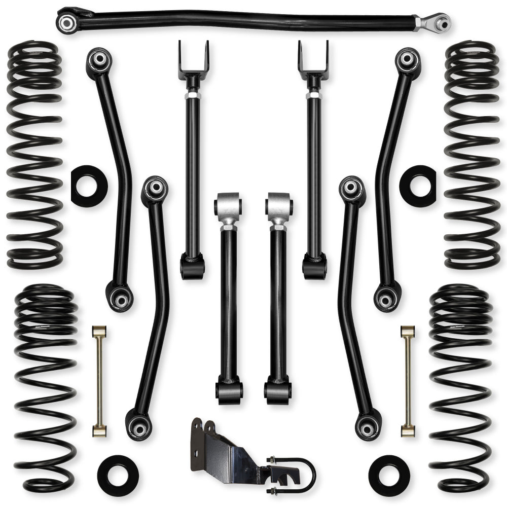 2.5 Inch Ultimate Adventure Mid-Arm Suspension System for Jeep Wrangler JLU 4XE Models With No Shocks Rock Krawler