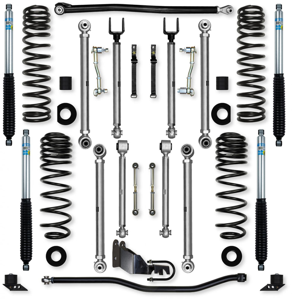2.5 Inch X-Factor PRO Mid-Arm Suspension System for Jeep Wrangler JLU 4XE Models With Bilstein Shocks Rock Krawler