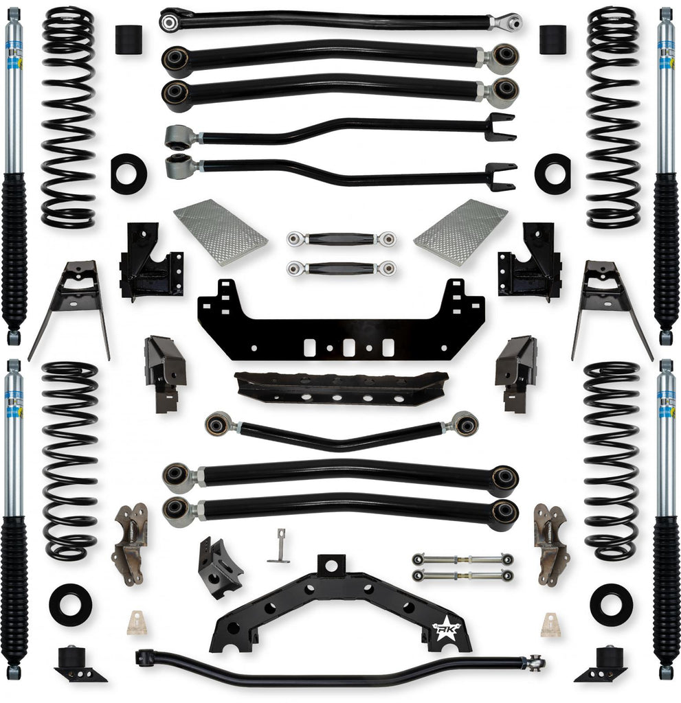 3.5 Inch Adventure X2 No Limits Long-Arm Suspension System for Jeep Wrangler JLU Diesel Models With Bilstein Shocks Rock Krawler