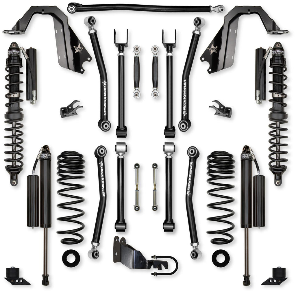 3.5 Inch Adventure X Coilover No Limits Mid-Arm Suspension System for Jeep Wrangler JL Gas Models Comp Stage 1 Rock Krawler