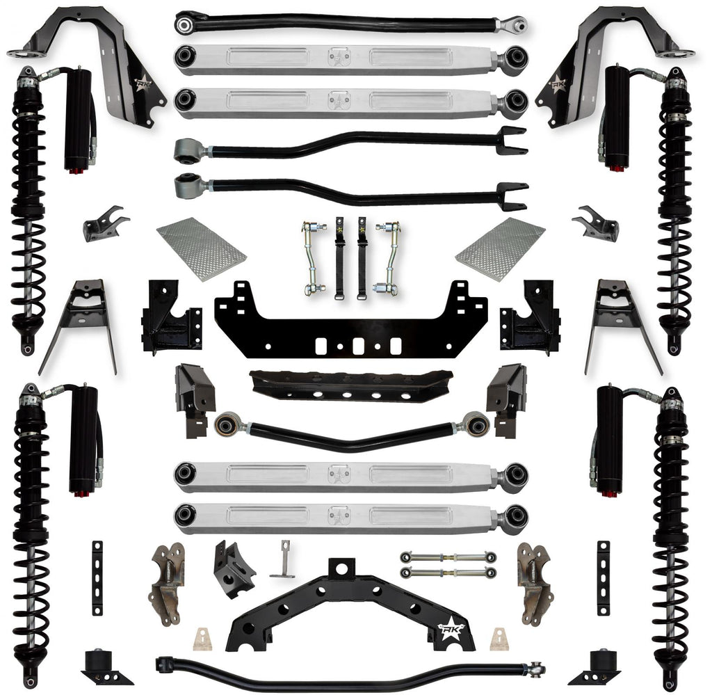 3.5 Inch Adventure X2 Pro Elite Coilover Long-Arm Suspension System for Jeep Wrangler JLU Diesel Models Comp Stage 1 Trail Runner System Stage 2 Rock Krawler