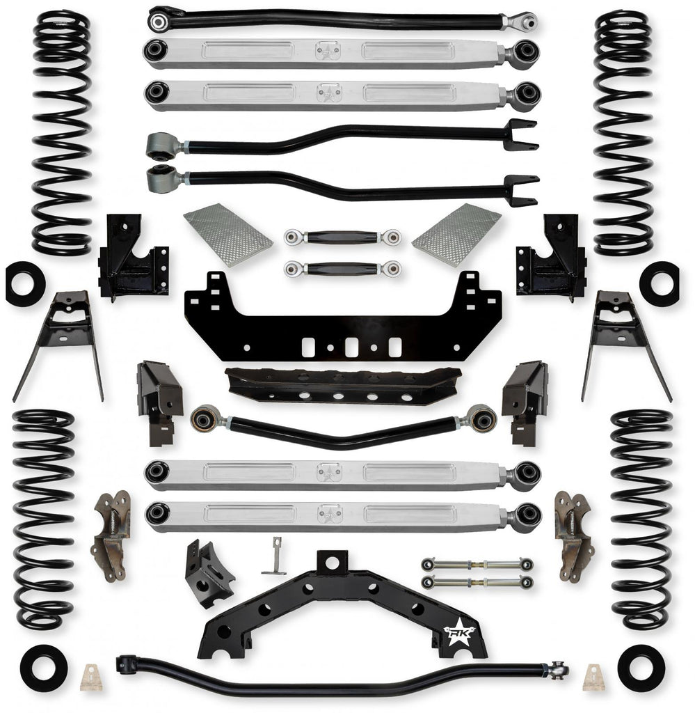 3.5 Inch Adventure X2 Pro Elite No Limits Long-Arm Suspension System for Jeep Wrangler JLU Gas Models With No Shocks Rock Krawler