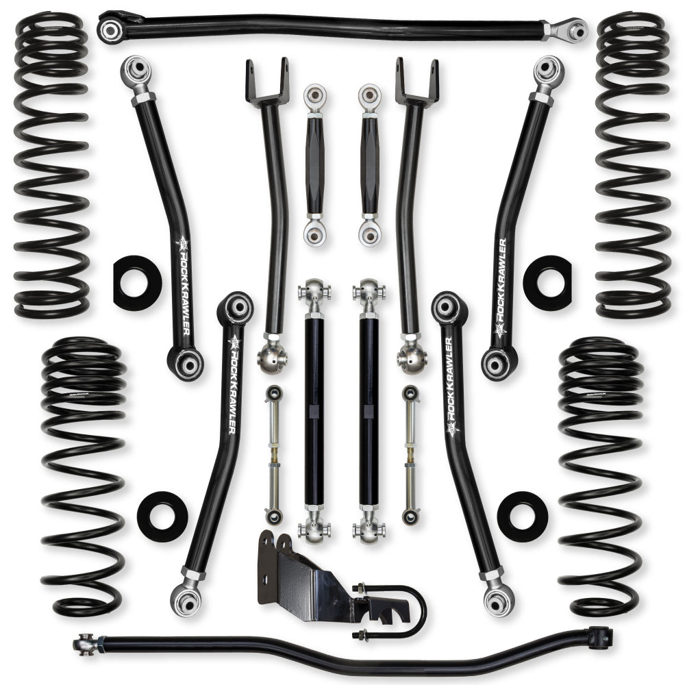 3.5 Inch X-Factor No Limits Mid-Arm Suspension System for Jeep Wrangler JL Gas Models With No Shocks Rock Krawler