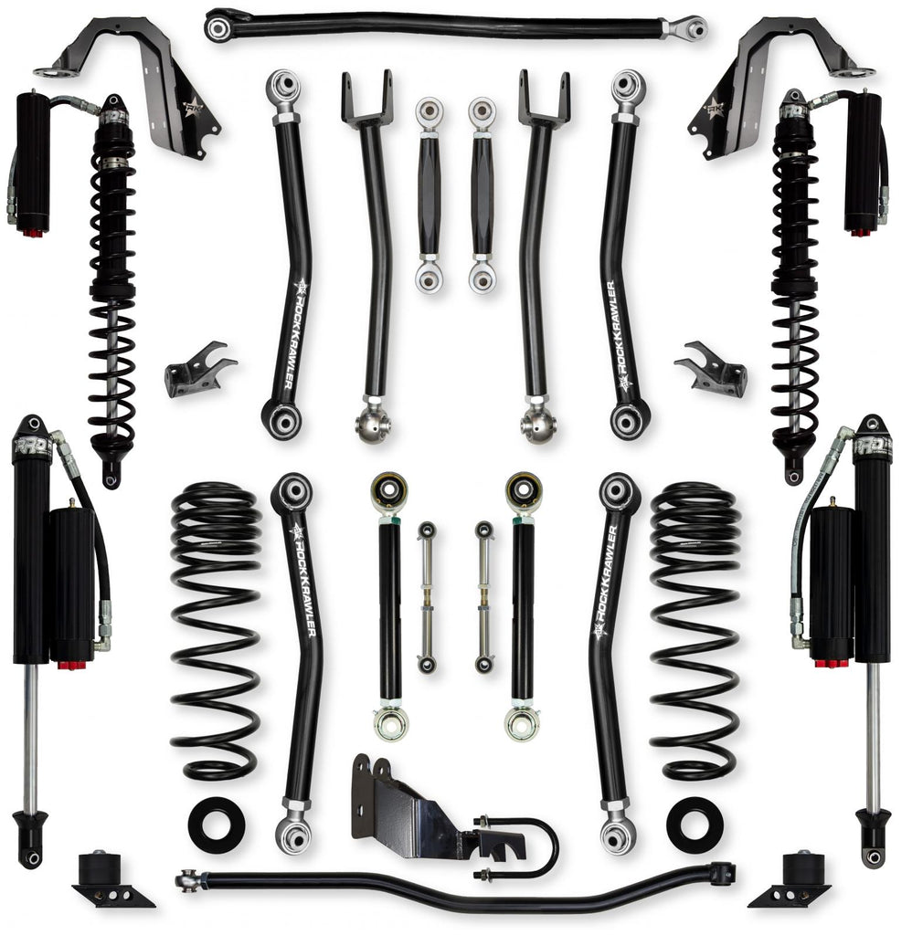 3.5 Inch X-Factor Coilover No Limits Mid-Arm Suspension System for Jeep Wrangler JL Gas Models Comp System Stage 2 Rock Krawler