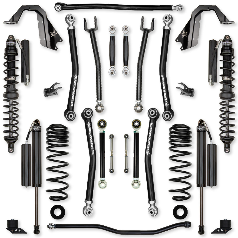 3.5 Inch X-Factor Coilover No Limits Mid-Arm Suspension System for Jeep Wrangler JLU 392 Models Comp Stage 1 Rock Krawler