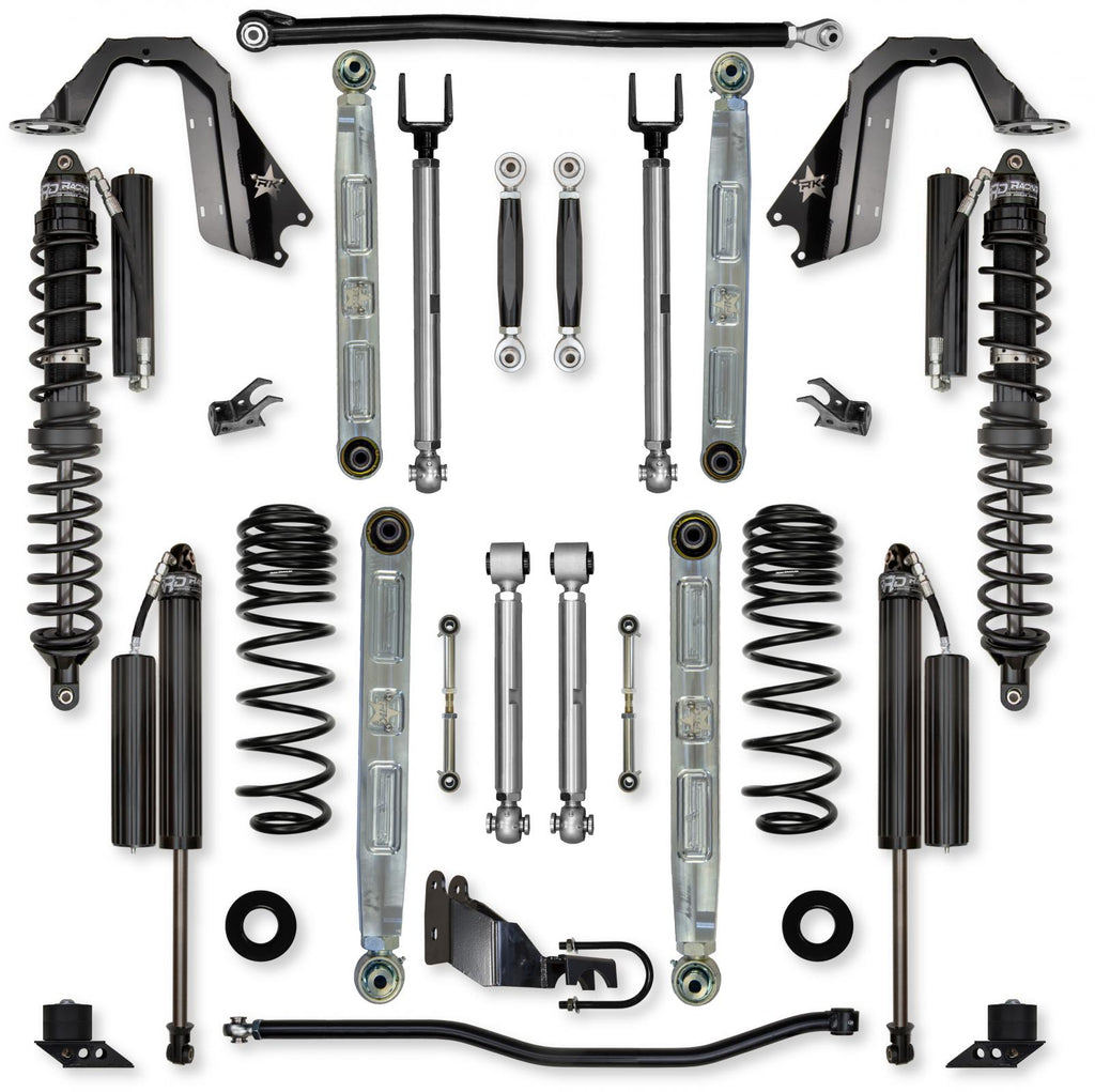 3.5 Inch X-Factor Pro Elite Coilover No Limits Mid-Arm Suspension System for Jeep Wrangler JLU 4XE Models Comp Stage 1 Rock Krawler