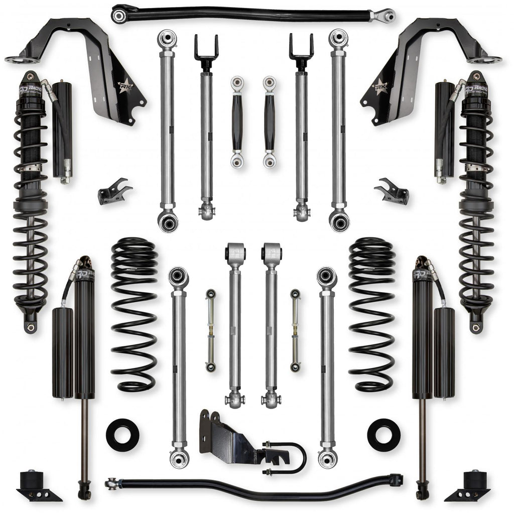 3.5 Inch X-Factor PRO Coilover No Limits Mid-Arm Suspension System for Jeep Wrangler JLU Gas Models Comp Stage 1 Rock Krawler