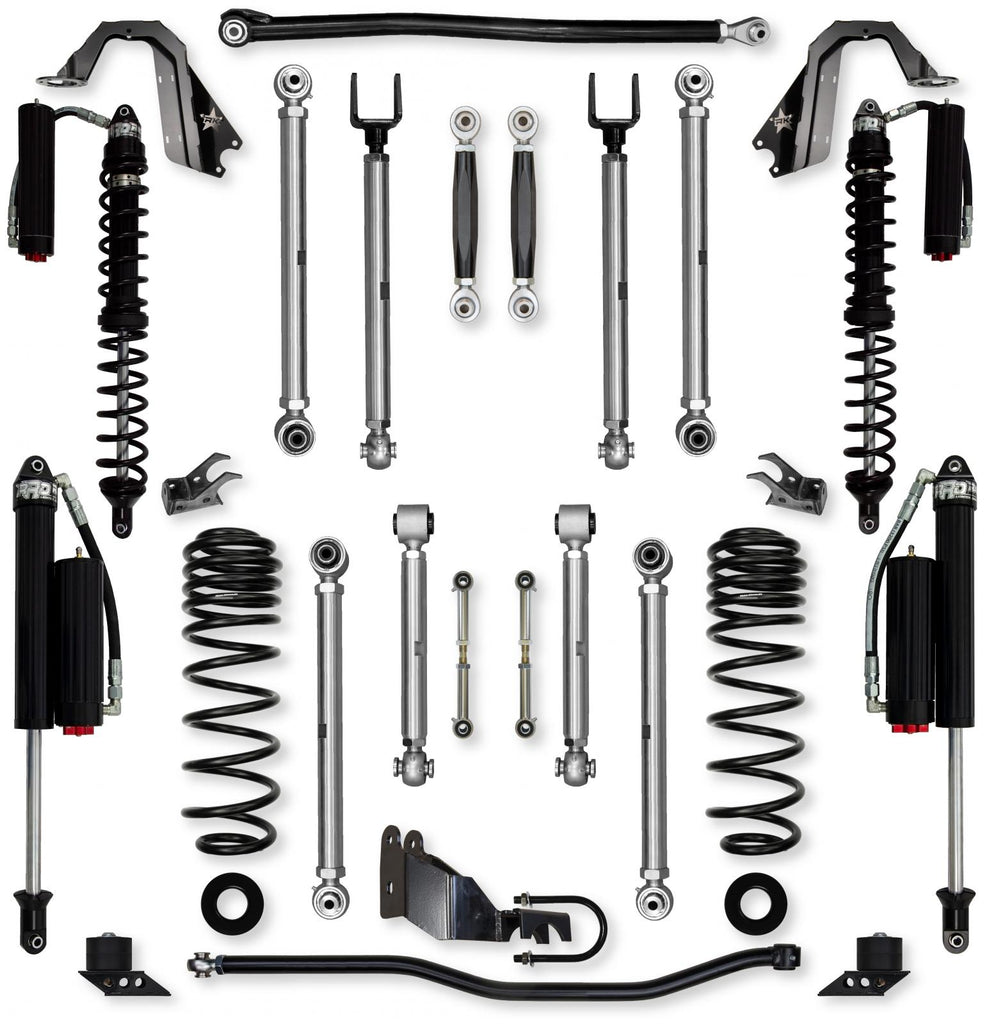 3.5 Inch X-Factor PRO Coilover No Limits Mid-Arm Suspension System for Jeep Wrangler JLU Gas Models Comp System Stage 2 Rock Krawler
