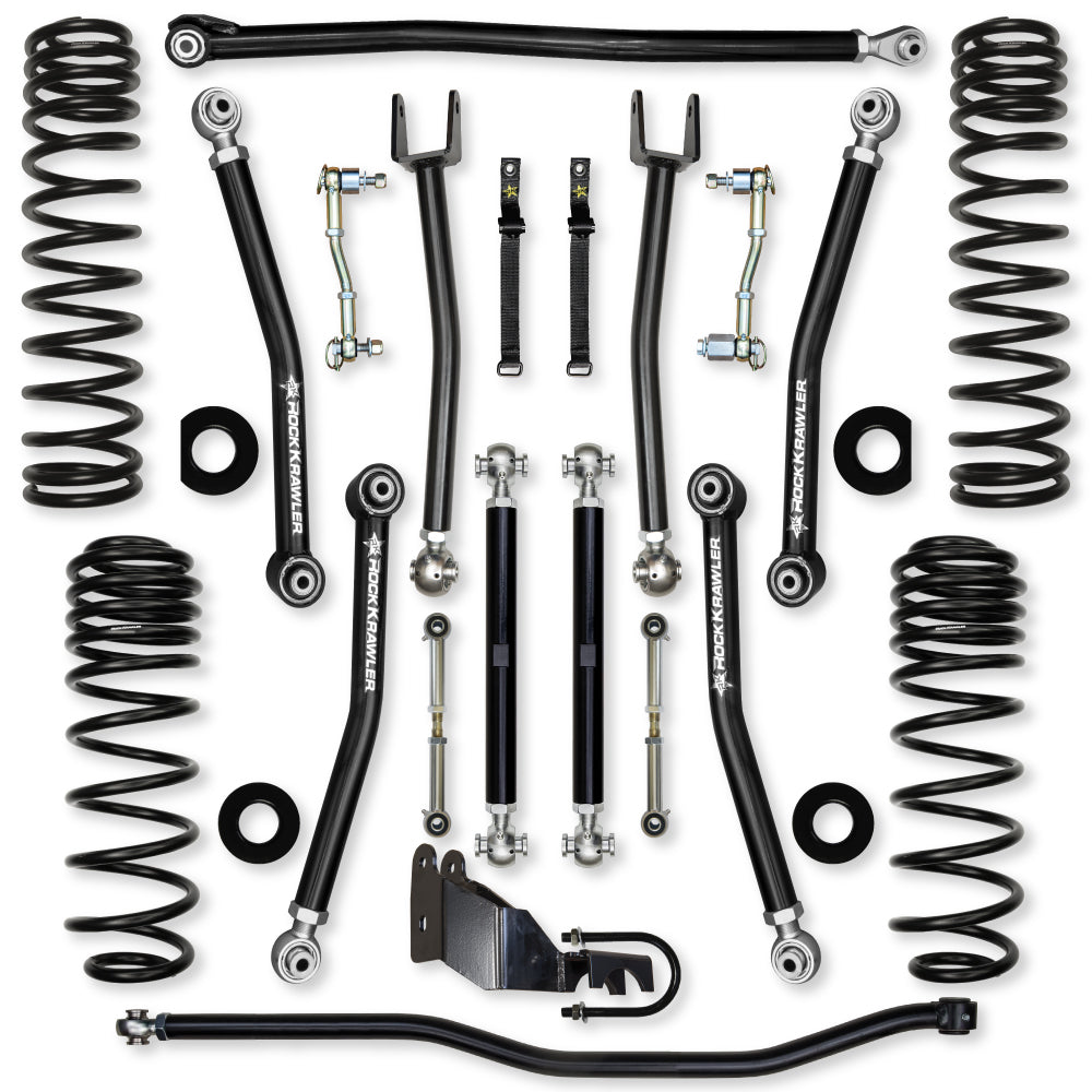 3.5 Inch X-Factor Coilover Mid-Arm Suspension System for Jeep Wrangler JLU Gas Models Comp Stage 1 Rock Krawler