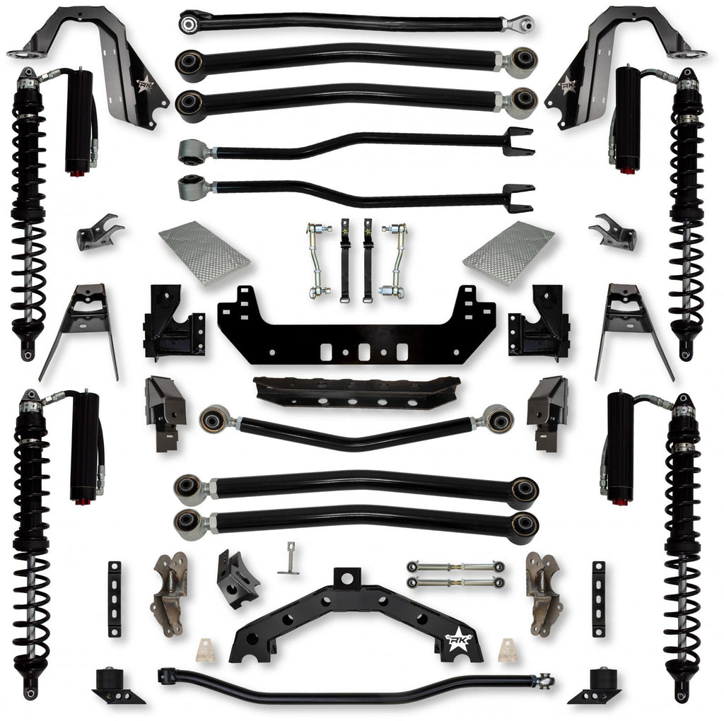 4.5 Inch Adventure X2 Coilover Long-Arm Suspension System for Jeep Wrangler JLU Diesel Models Trail Runner System Stage 2 Rock Krawler