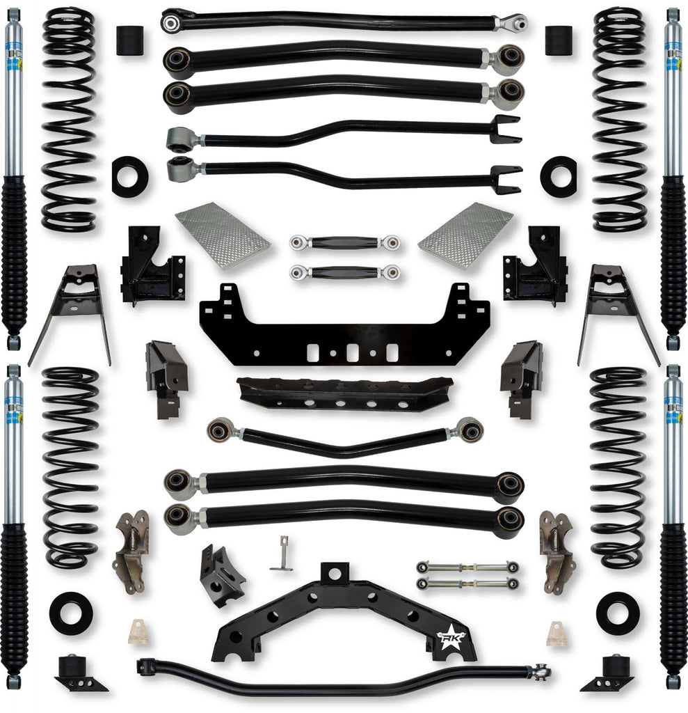 4.5 Inch Adventure X2 No Limits Long-Arm Suspension System for Jeep Wrangler JLU Diesel Models With Bilstein Shocks Rock Krawler