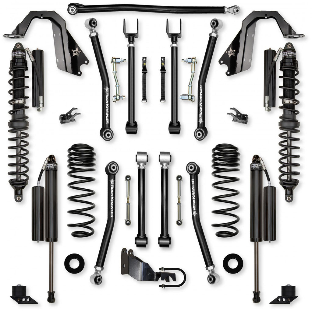 4.5 Inch Adventure X Coilover Mid-Arm Suspension System for Jeep Wrangler JLU 4XE Models Comp Stage 1 Rock Krawler