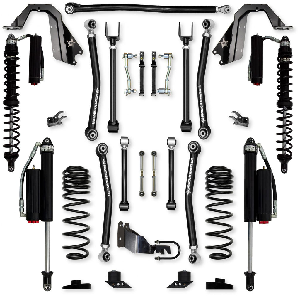 4.5 Inch Adventure X Coilover Mid-Arm Suspension System for Jeep Wrangler JLU 4XE Models Comp System Stage 2 Rock Krawler