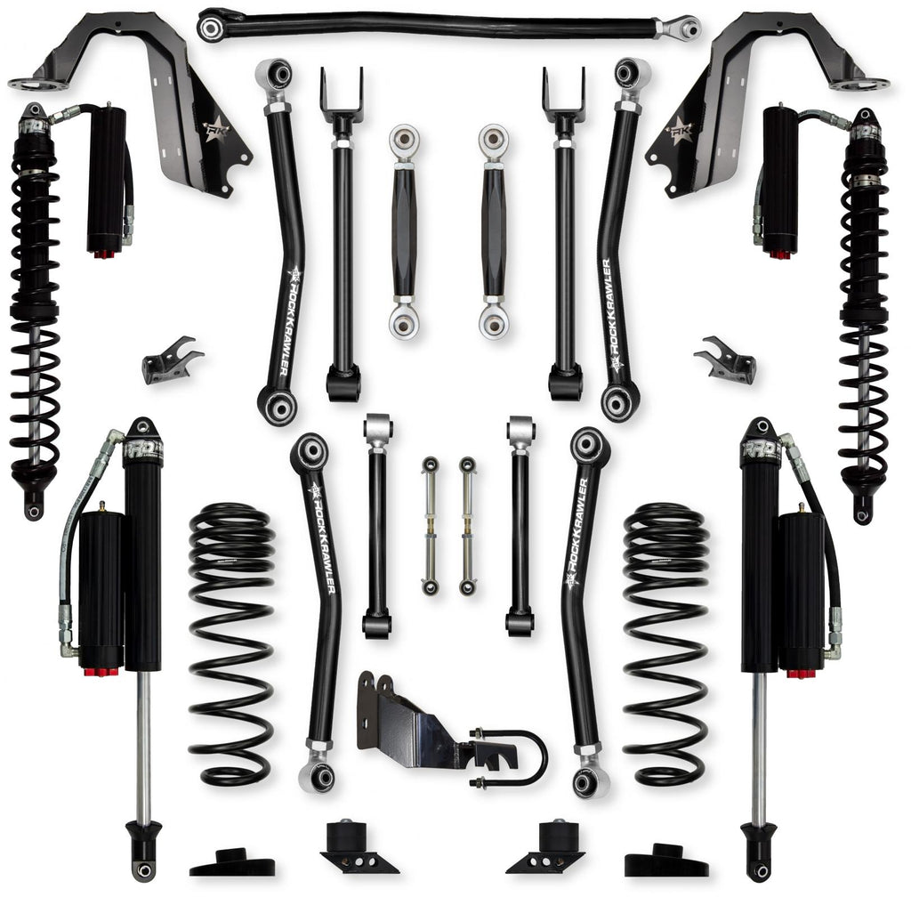 4.5 Inch Adventure X Coilover No Limits Mid-Arm Suspension System for Jeep Wrangler JLU Diesel Models Comp System Stage 2 Rock Krawler