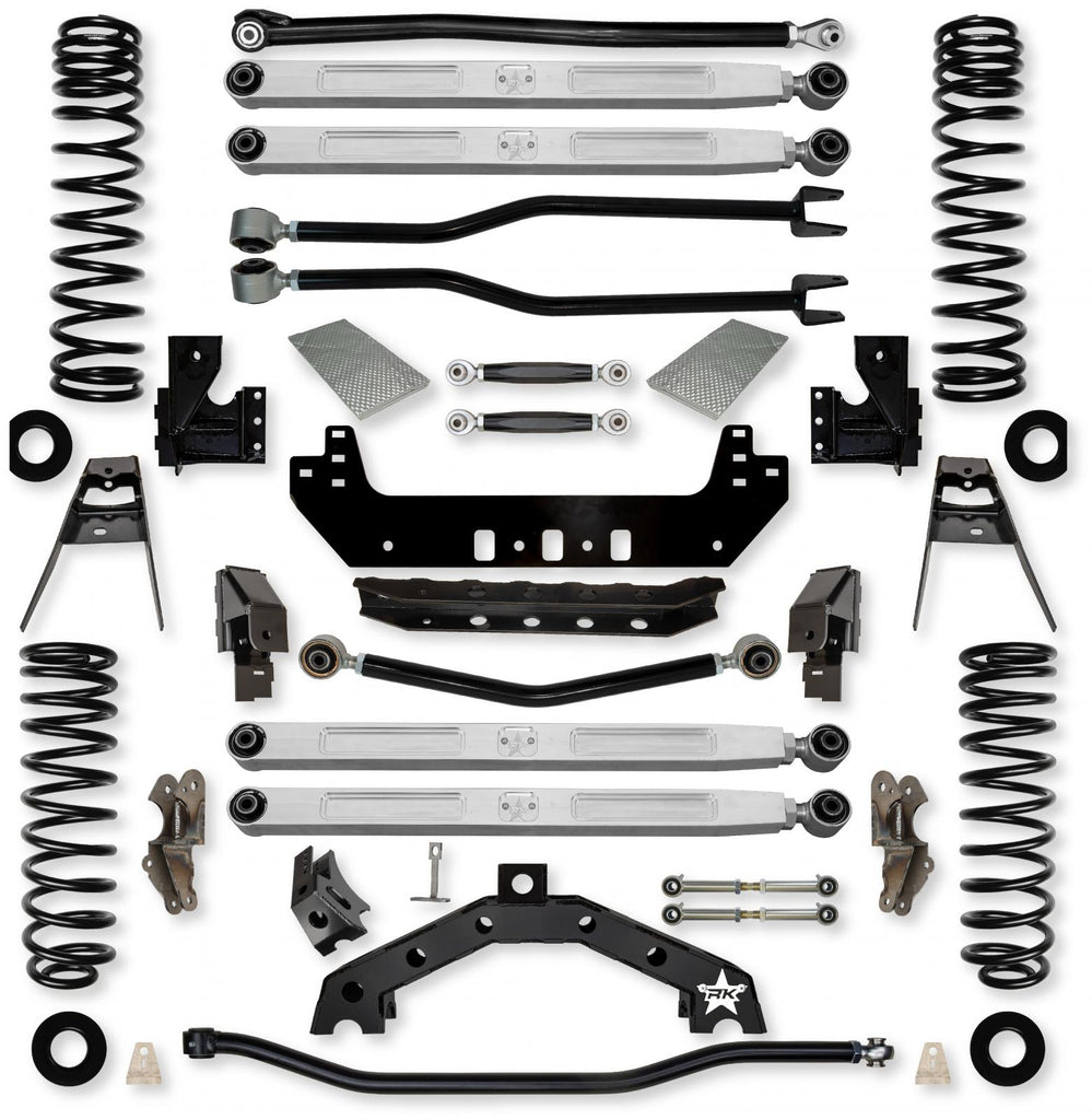 4.5 Inch Adventure X2 Pro Elite No Limits Long-Arm Suspension System for Jeep Wrangler JLU Diesel Models With No Shocks Rock Krawler