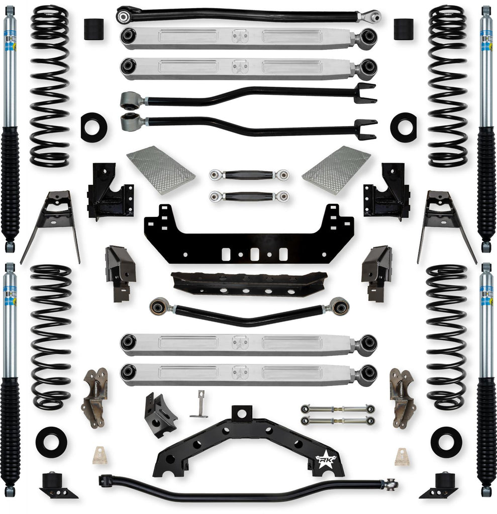 4.5 Inch Adventure X2 Pro Elite No Limits Long-Arm Suspension System for Jeep Wrangler JLU Diesel Models With Bilstein Shocks Rock Krawler