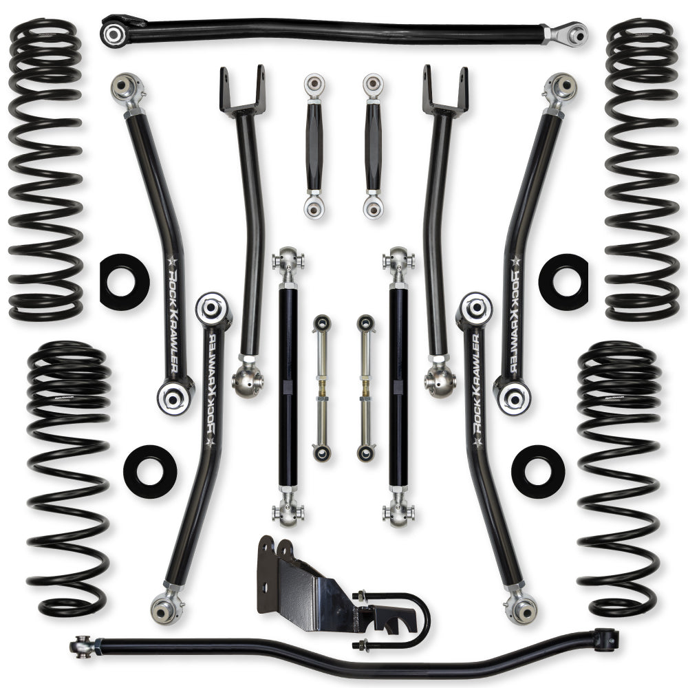 4.5 Inch X-Factor No Limits Mid-Arm Suspension System for Jeep Wrangler JL Gas Models With No Shocks Rock Krawler
