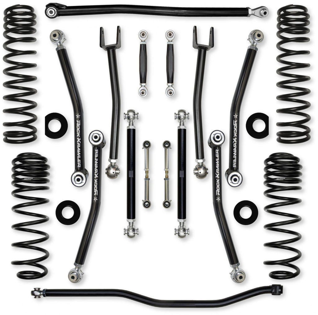 4.5 Inch X-Factor No Limits Mid-Arm Suspension System for Jeep Wrangler JLU 392 Models Comp Stage 1 With No Shocks Rock Krawler