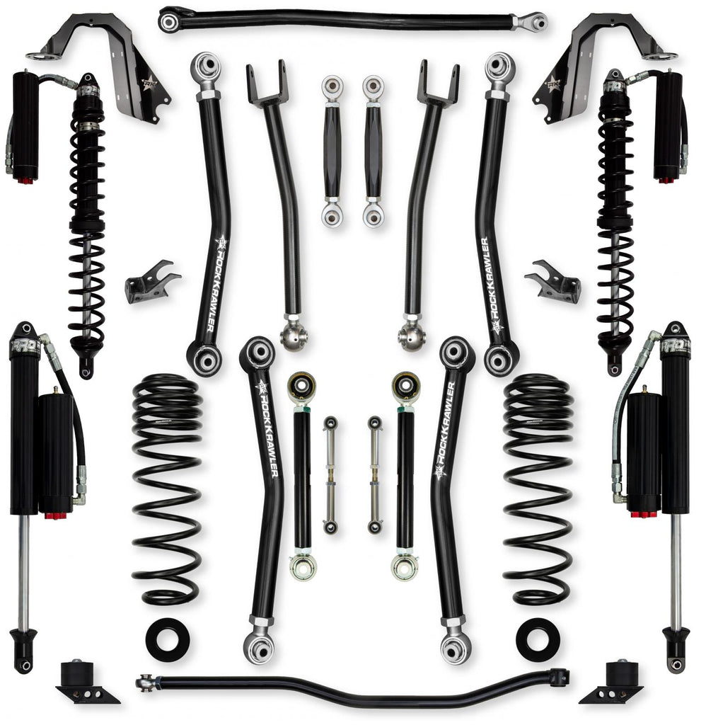 4.5 Inch X-Factor Coilover No Limits Mid-Arm Suspension System for Jeep Wrangler JLU 392 Models Comp System Stage 2 Rock Krawler